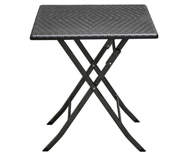 LEVANTE CAMPING TAVOLO IN POLYRATTAN PIEGHEVOLE 61 X 61 X H 73 CM NERO