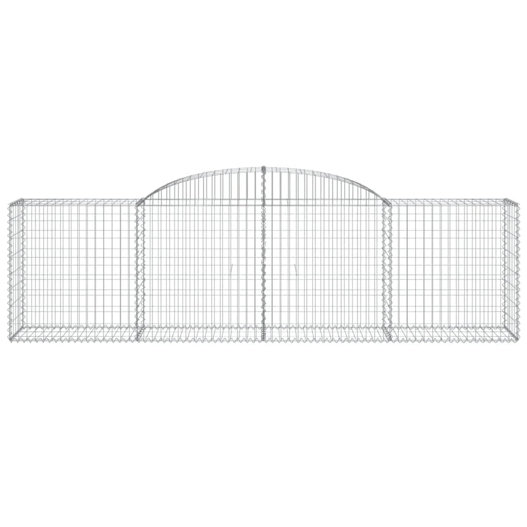 Set di 4 gabbioni ad arco per recinzione gabbia o muro di contenimento 300 x 50 x 80/100 cm ferro zincato argento 02_0041473