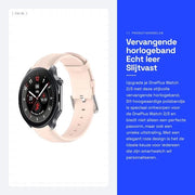 Cinturino di ricambio per orologio - Pelle reale - Resistente e respirante - Rosa - Cinturino per OnePlus Watch 2/3 - Stile e comodità