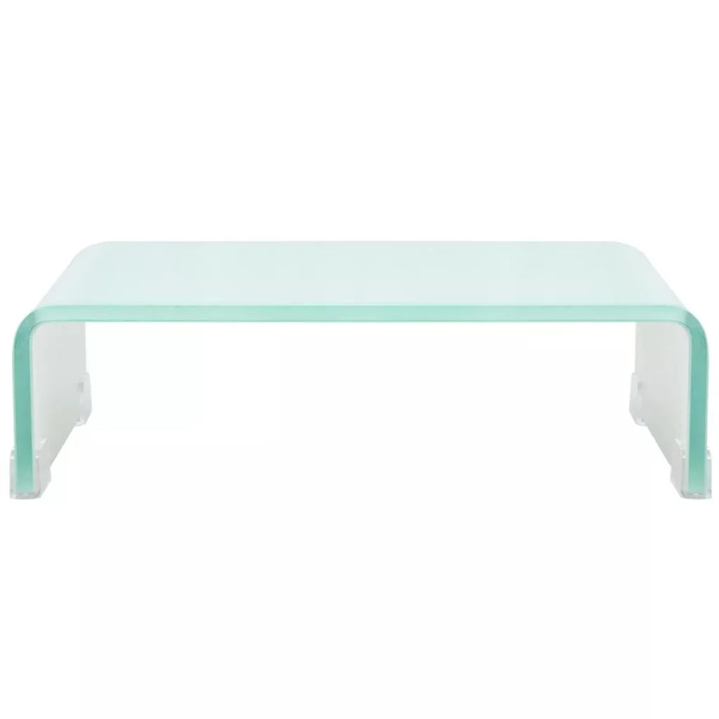 Pratico supporto TV/buffet/supporto per monitor di design per TV in vetro bianco da 40 cm 2502227