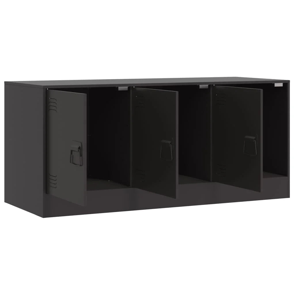 Mobile TV multimediale mensola TV credenza TV per sala da pranzo soggiorno camera da letto 99 x 39 x 44 cm acciaio nero 02_0026370
