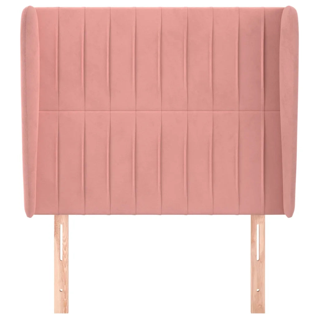 Testiera | Testata ad Orecchio Rosa 83x23x118/128 cm in Velluto