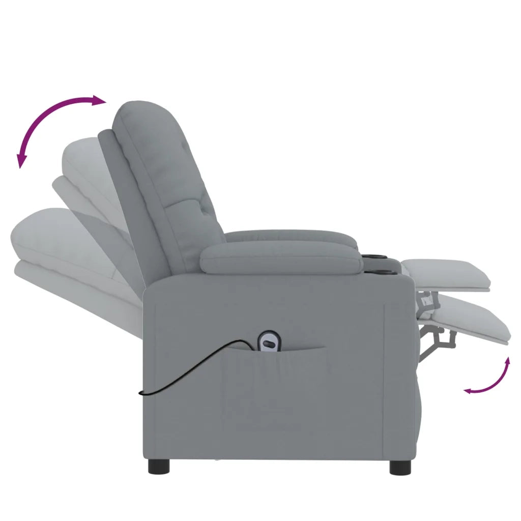 Poltrona Elettrica Reclinabile Grigio Chiaro in Tessuto 3098839