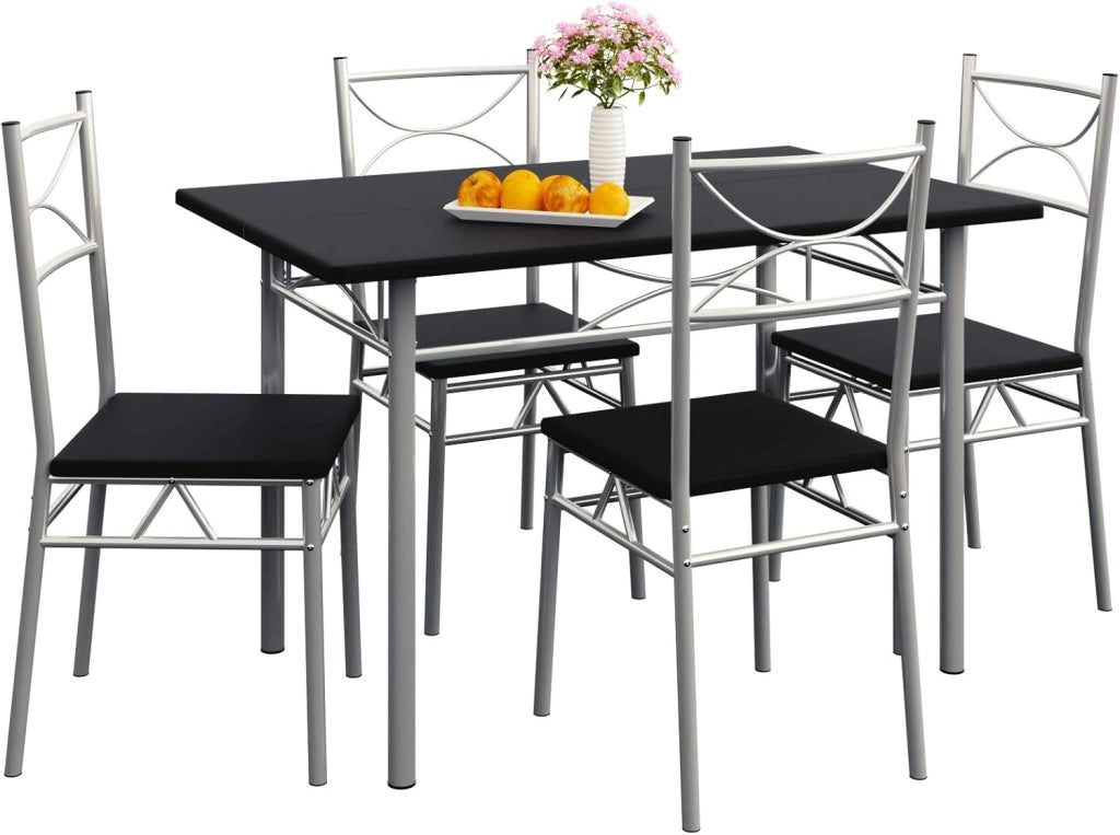 ® Gruppo di Sedute Paul Set 5 Pezzi Tavolo da Pranzo con 4 Sedie Set di Mobili per Sala Cucina Soggiorno Salotto Set da Pranzo Tavoli Sedia