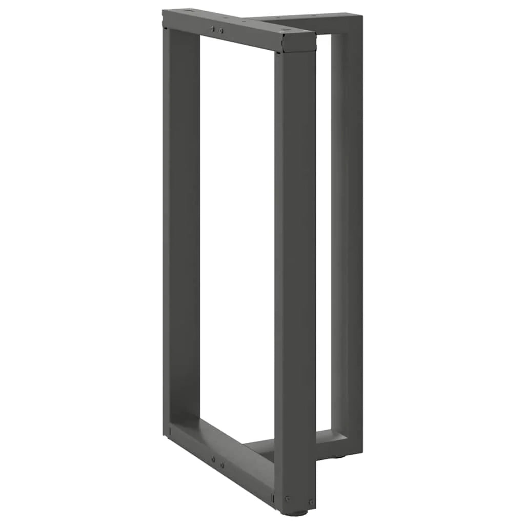 Set di 2 gambe per tavolo da bar a forma di T dal design moderno 60 x 35 x 100 cm con piedini regolabili in acciaio antracite 02_0057356