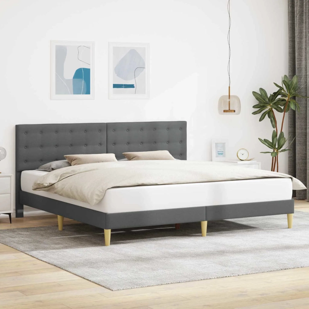 Struttura del letto Grigio Scuro 180 x 200 cm Tessuto 3414685