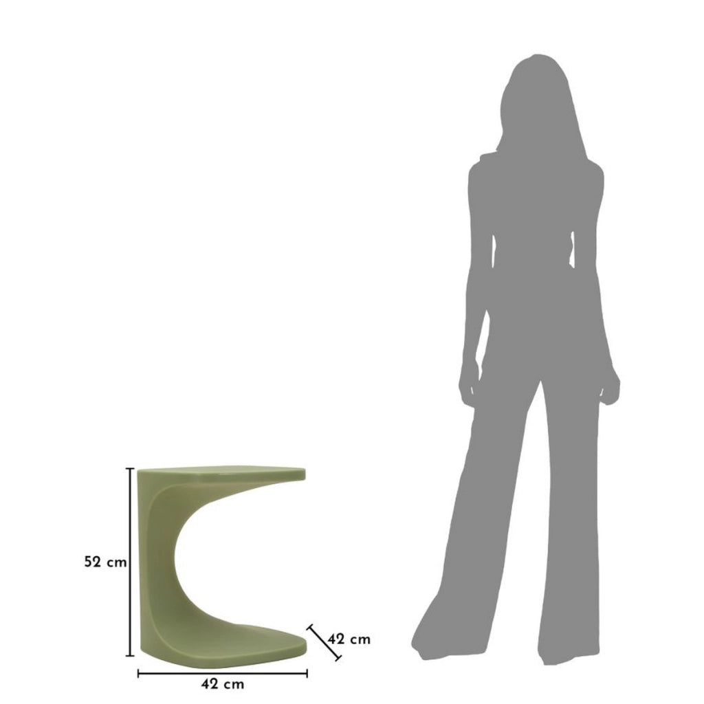 Tavolino VKH1093, Verde, Plastica, 42x42x52 cm