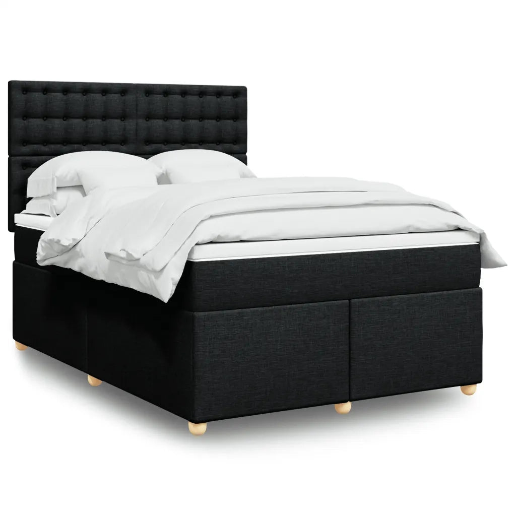 Giroletto a Molle con Materasso Nero 140x200 cm in Tessuto 3291319