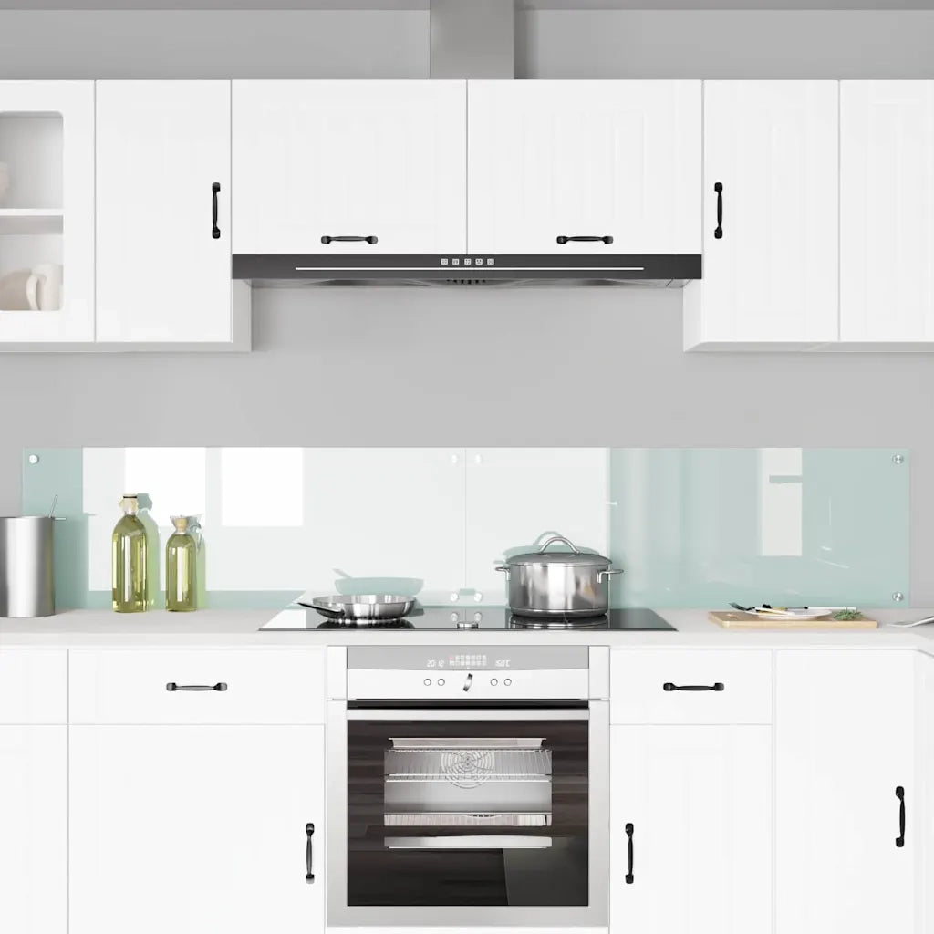 Schienale da cucina 2 pcs Bianco 110 x 40 cm vetro temperato 3415482