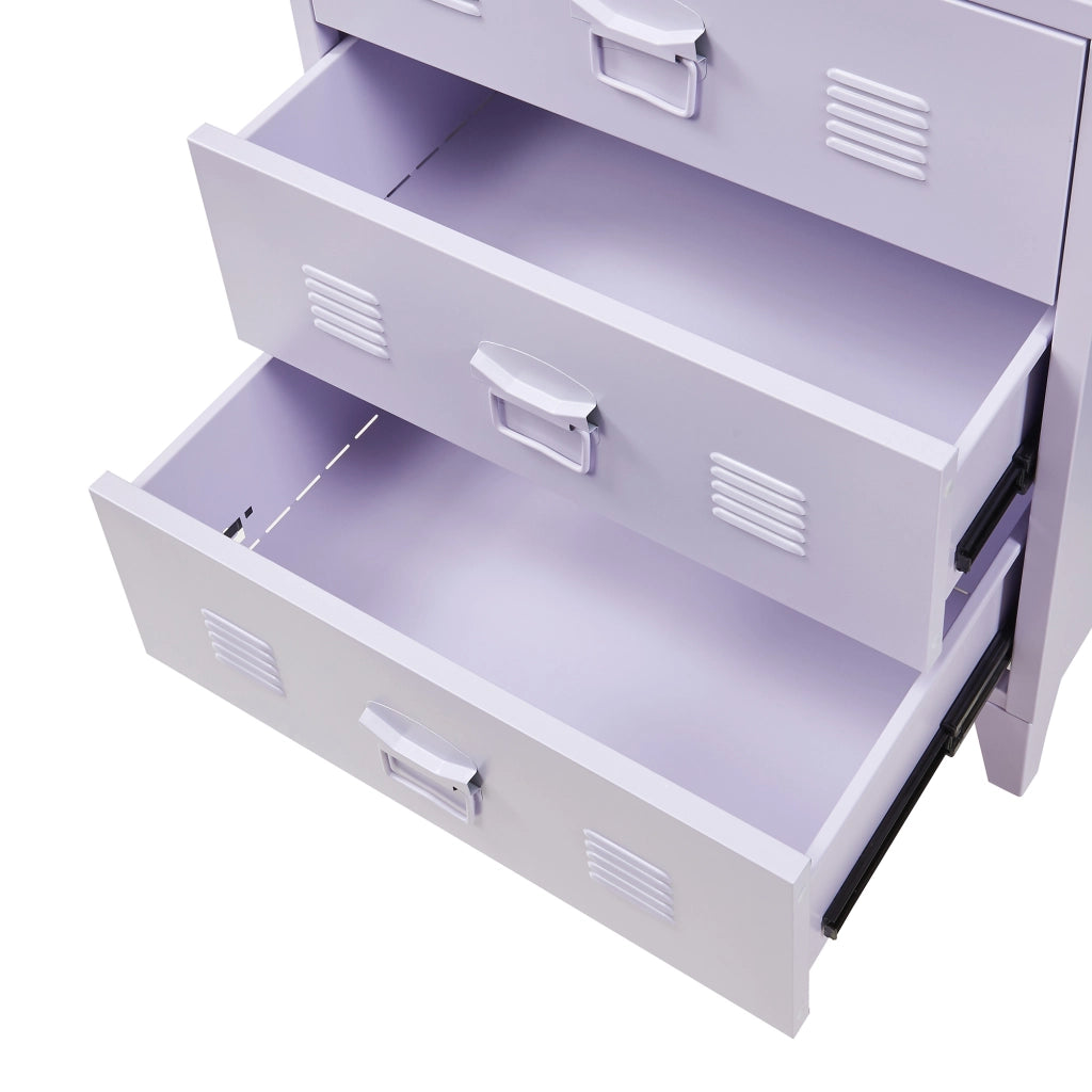 Cassettiera Hämeenlinna Comò in Acciaio con 3 Cassetti 72 x 60 x 40 cm Viola [en.casa]