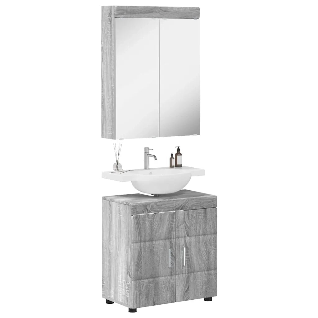 Set di mobili per il bagno TULUM 2 pcs Grigio Sonoma