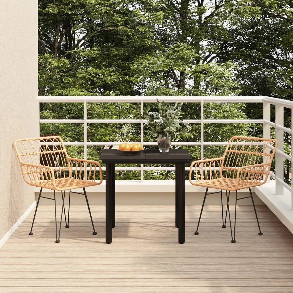Set da Pranzo da Giardino 3 pz | Set Salotto da Giardino in Polyrattan
