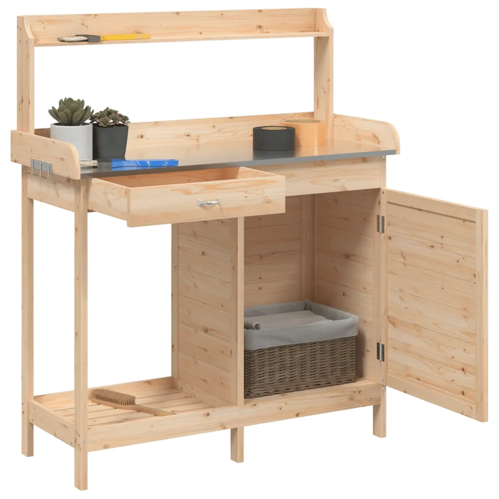 Tavolo Invaso con Mobile 110,5x45x124,5cm Massello Abete CFW6492638