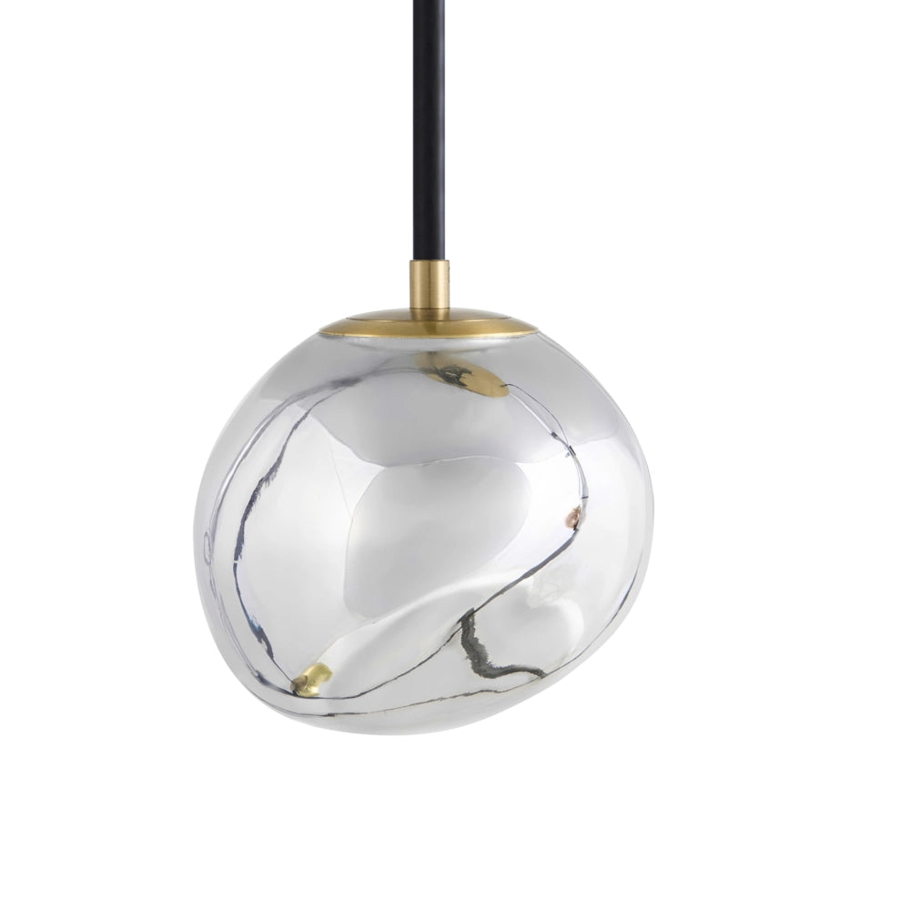 Lampada a sospensione multicolore con base in ferro e paralume in vetro, stile moderno, 146 cm, cavo regolabile