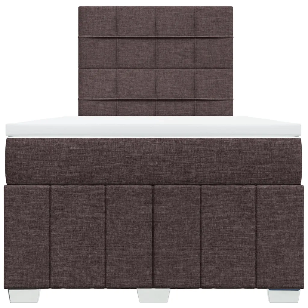 Giroletto a Molle con Materasso Marrone Scuro 120x200cm Tessuto