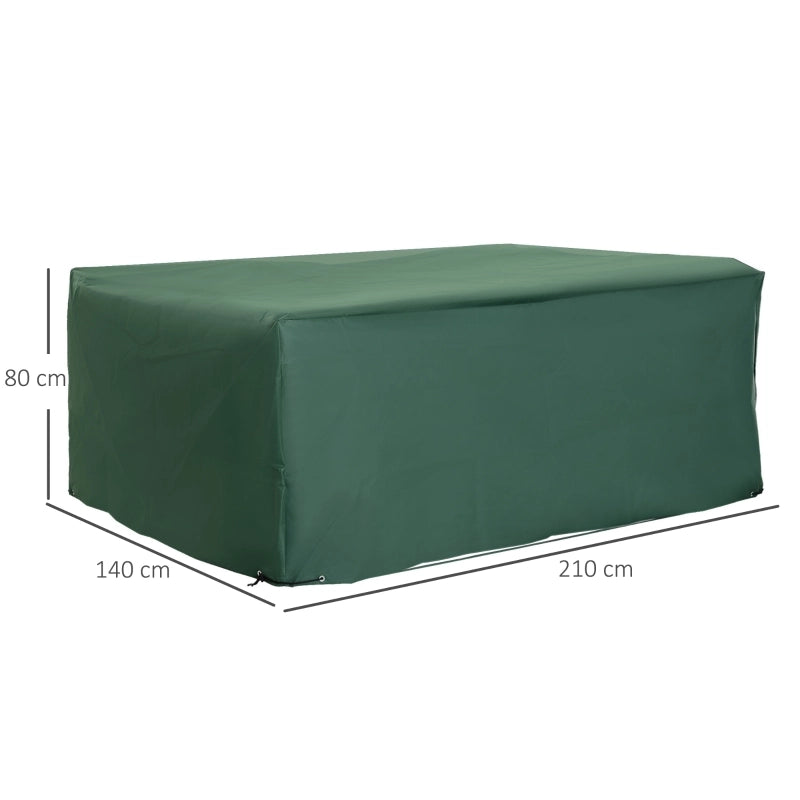 Telo di copertura impermeabile per mobili da giardino 210 x 140 x 80 cm, verde, tessuto Oxford 600D