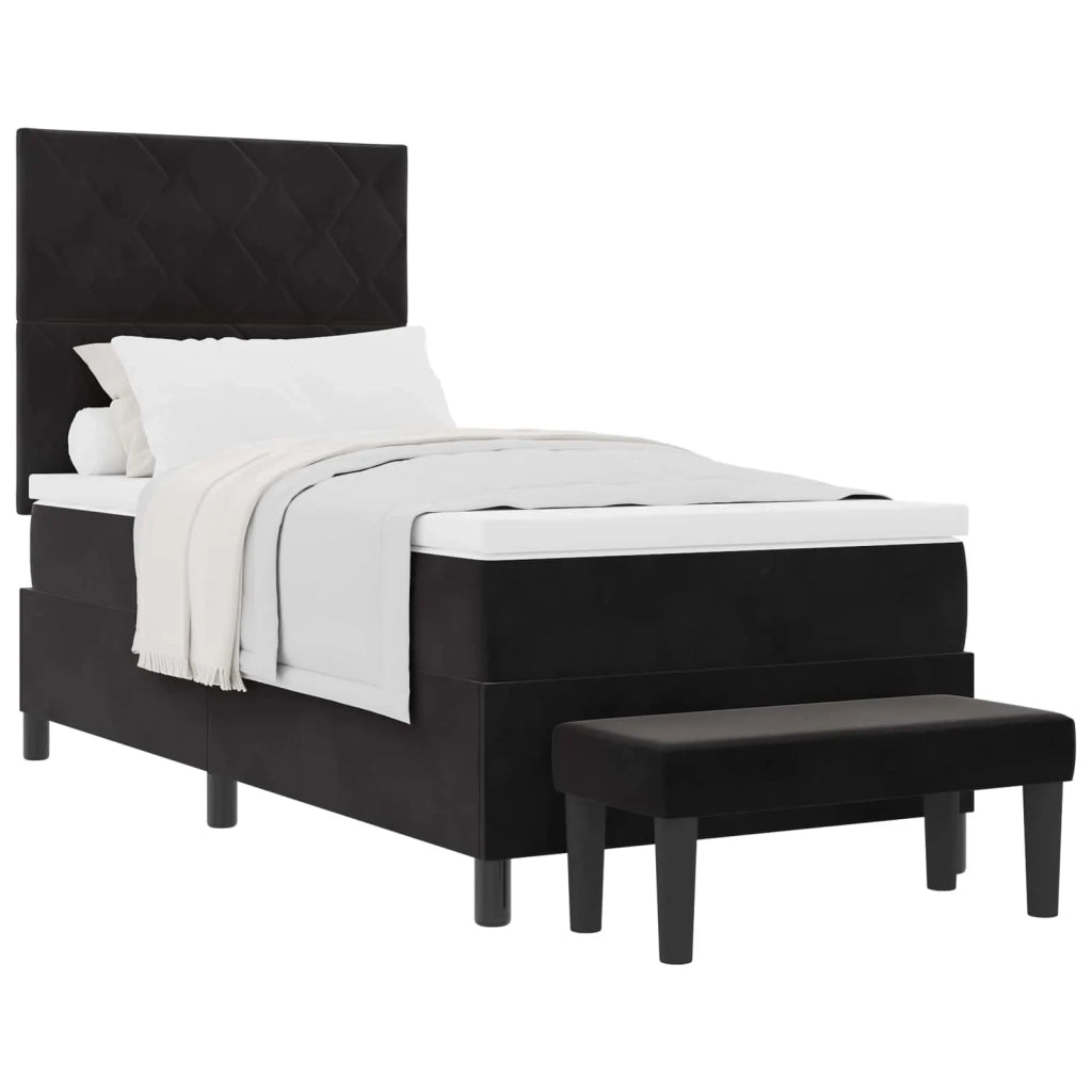 Letto a molle con testiera Nero 190 x 90 cm Velluto 3344548