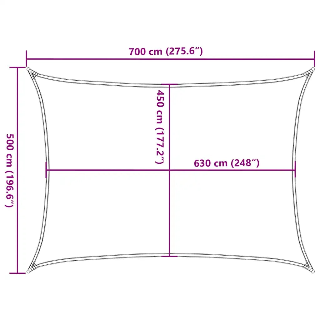Vela Parasole | Telo Ombra | Vela da ombra 160 g/m2 Bianca 5x7 m in HDPE
