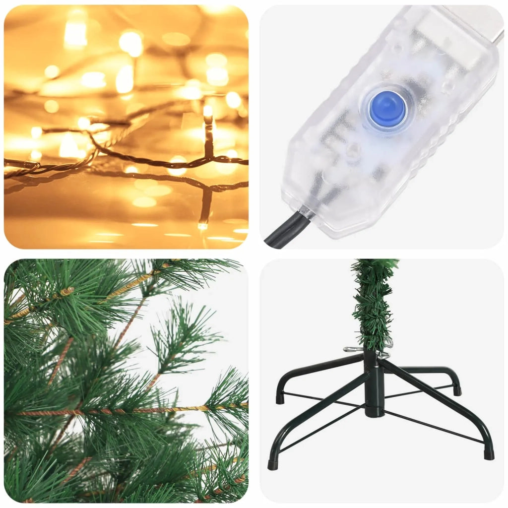 Albero di Natale Artificiale con Rami Pieghevoli 240 cm 300 LED 3466227