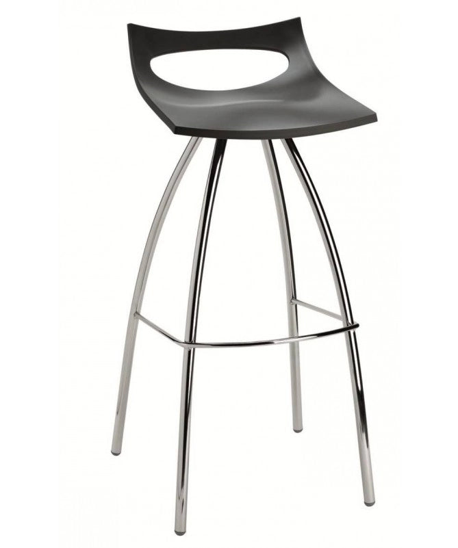 SGABELLO DIABLITO SET DA 4 H 80 in TECNOPOLIMERO e ACCIAIO CROMATO MADE IN ITALY SCAB DESIGN - Antracite 81