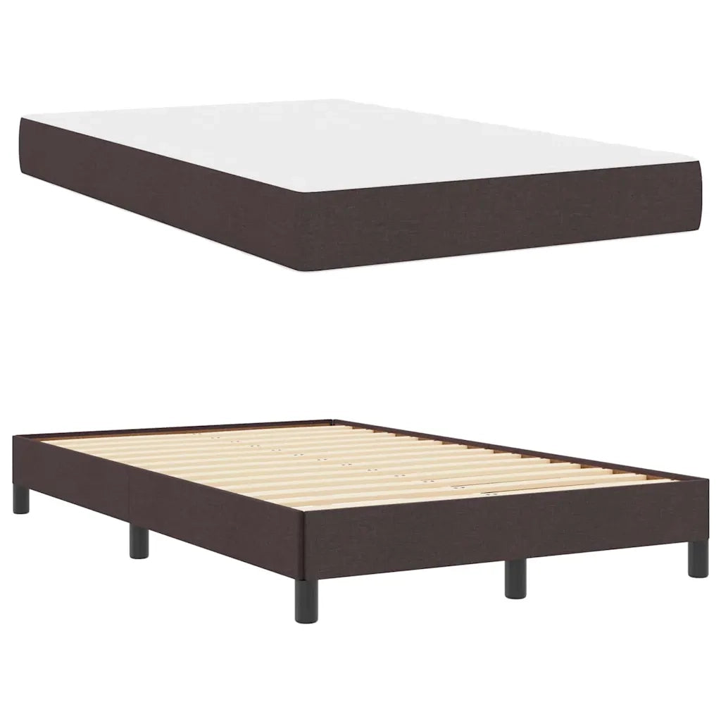 Letto a molle con materasso Marrone Scuro 120 x 190 cm Tessuto