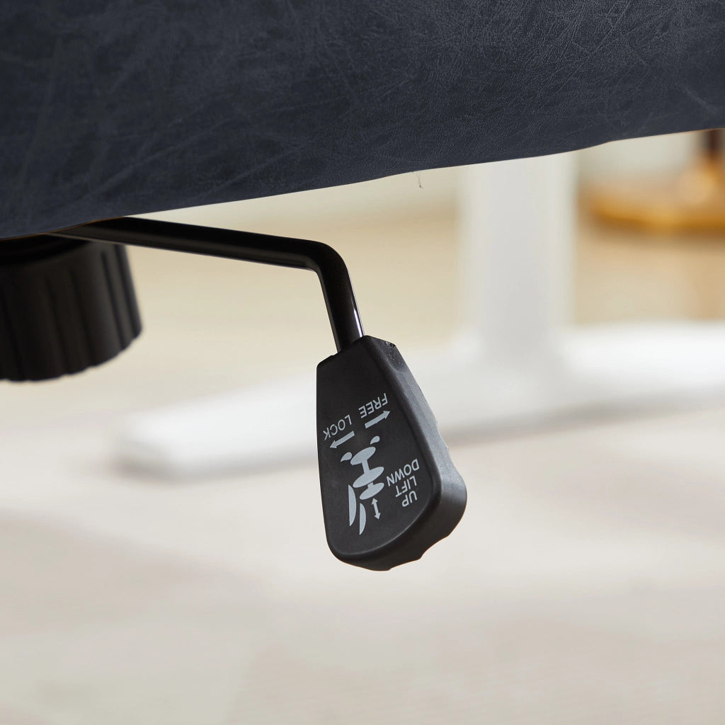 SEDIA Ufficio in PU Nero, con struttura in metallo e imbottitura ergonomica