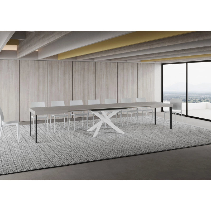Tavolo allungabile 160/420x90 cm Volantis telaio Bianche - Cashmere