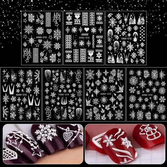 Nail Art Strips con Decals con Fiammelle Autoadesive - Decorazione per Unghie Natalizia per Ragazze
