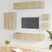 Set Mobili Porta TV 8pz-Set di 8 Credenza per TV Rovere Sonoma in Legno Multistrato 287072