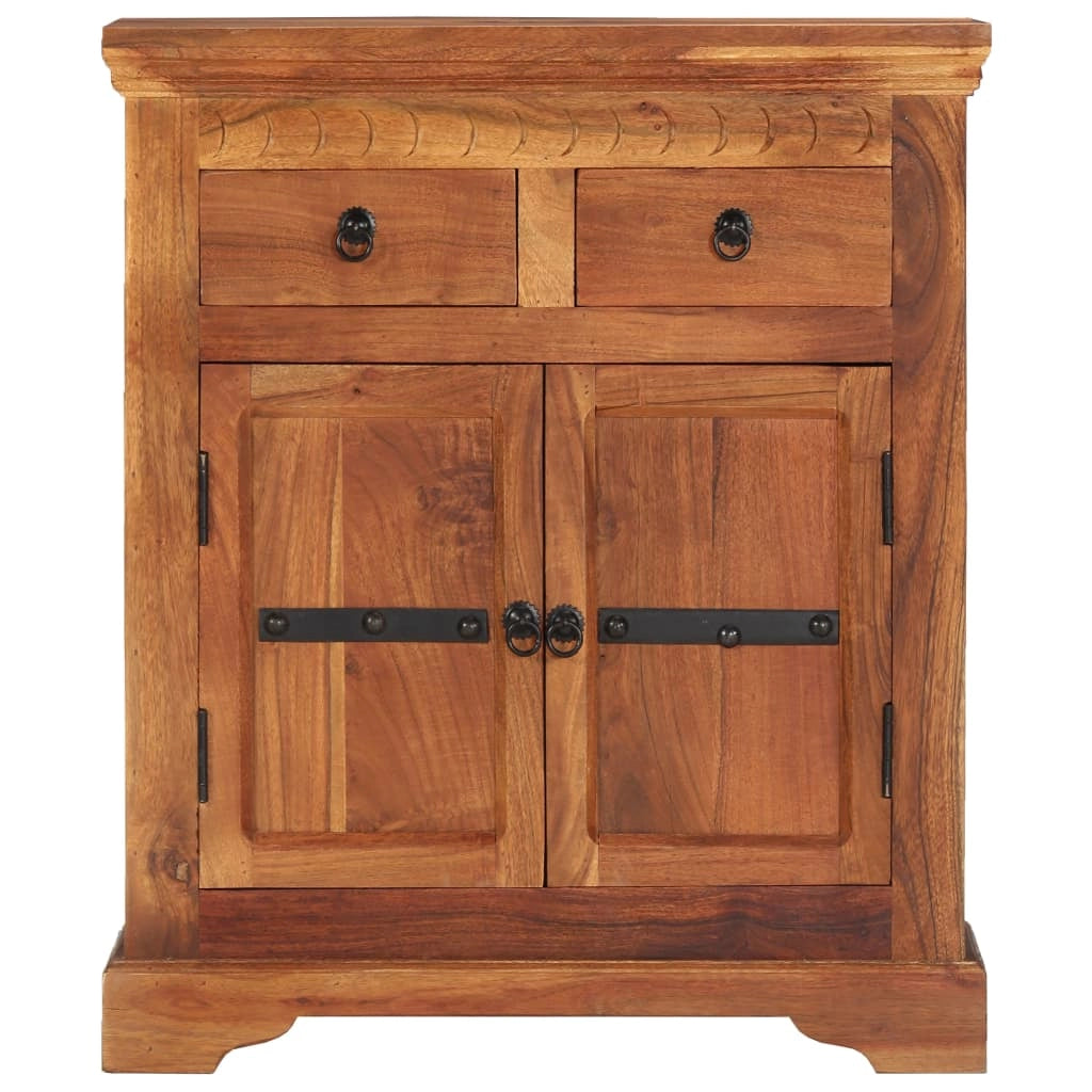Credenza cassettiera cassettiera mobile contenitore organizer cucina soggiorno soggiorno 63 x 30 x 75 cm legno massello di acacia marrone 02_0029635