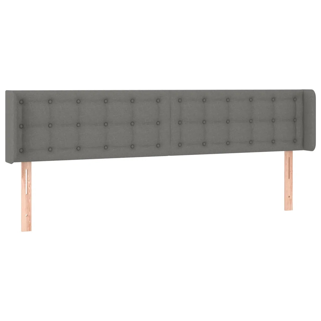 Testiera a LED-Testata con LED Grigio Scuro 183x16x78/88 cm in Tessuto 386705