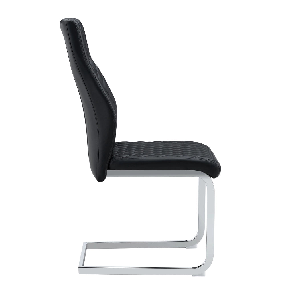 Set 2 Sedie da Pranzo con Schienale Alto ¨C MINIMAL ¨C Nero, Struttura in Metallo