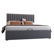 Letto Contenitore 140x200 cm; Letto Matrimoniale - USB; Type-C; LED Regolabile e Mensole