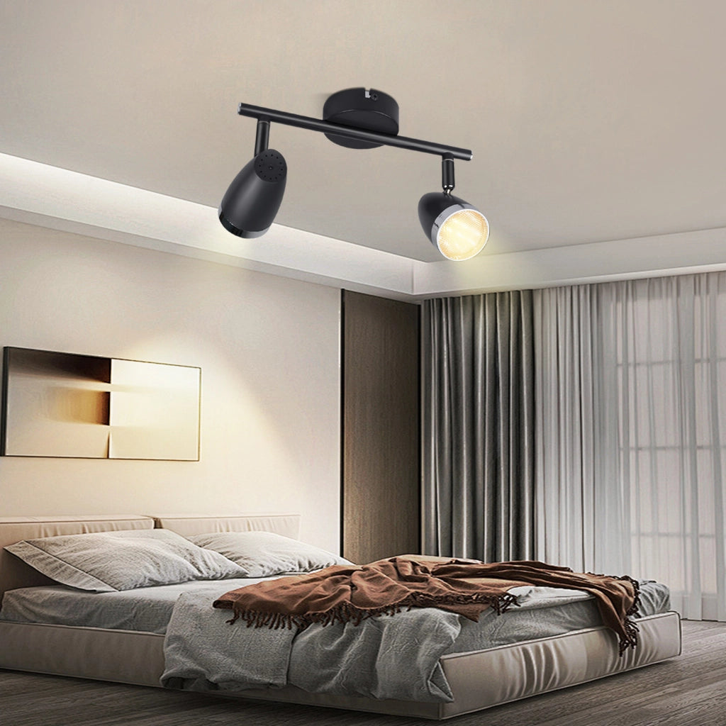 ZMH Faretto da soffitto a 2 luci 6W orientabile a 350° Lampada da soffitto Soggiorno
