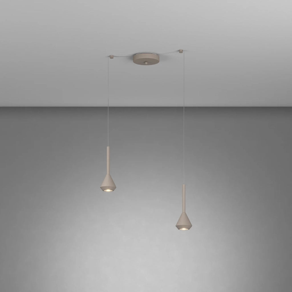 Lampadario Moderno Aygo Metallo Sabbia 2 Luci Gu10