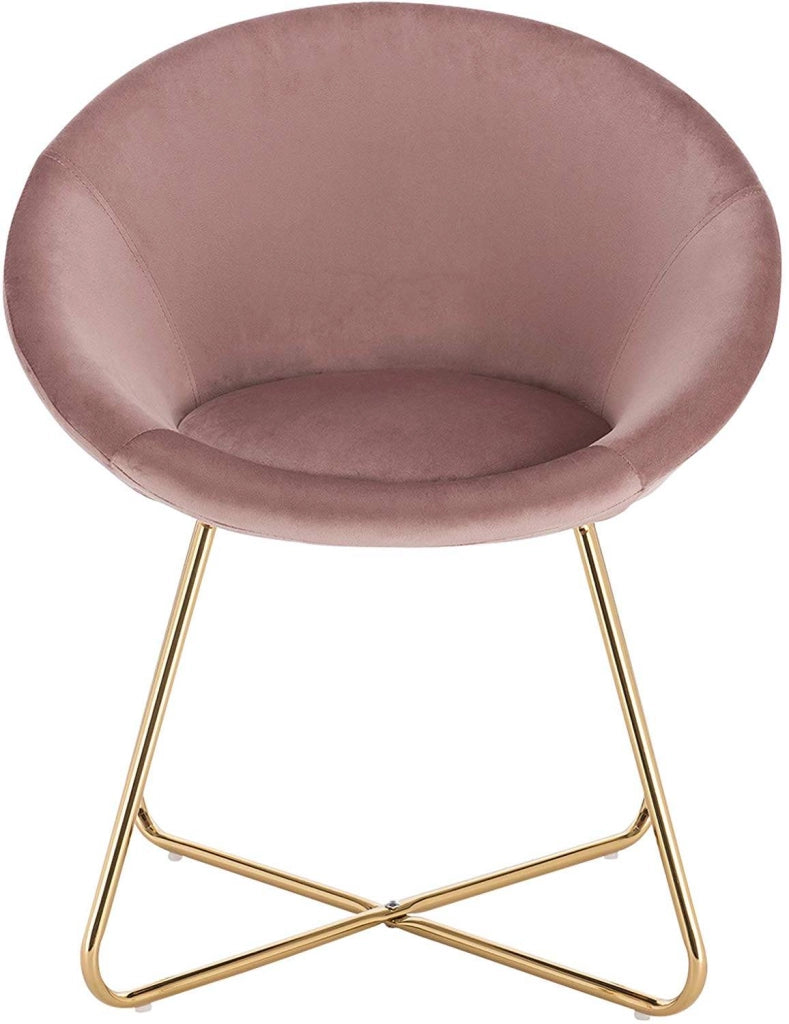 Set di 2 sedie da cucina in velluto e gambe in metallo rosa 19_0000304