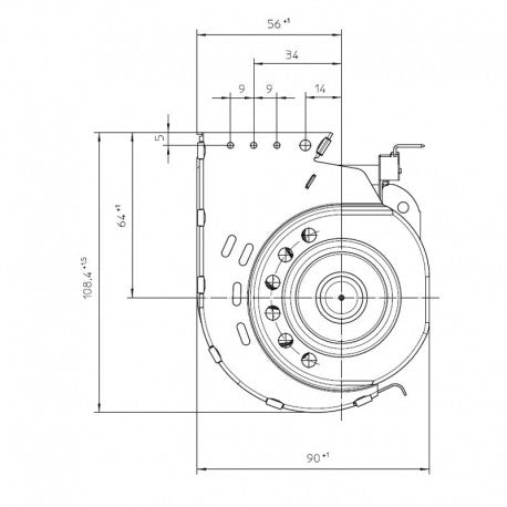 Ventola tangenziale EBM QLN65/0024A59-3025LH-81 Motore Sinistro