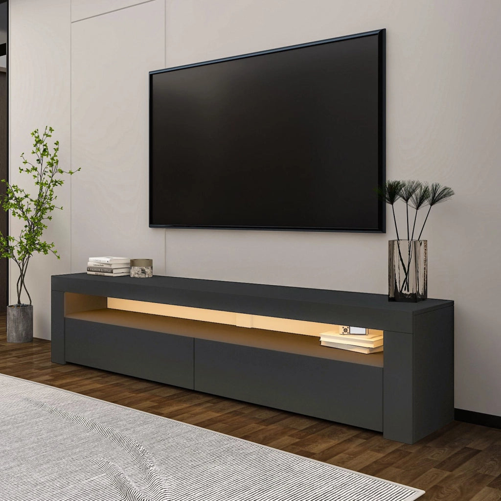 Porta TV in legno "Bati" - 150 x 36 x 46 cm - Grigio antracite