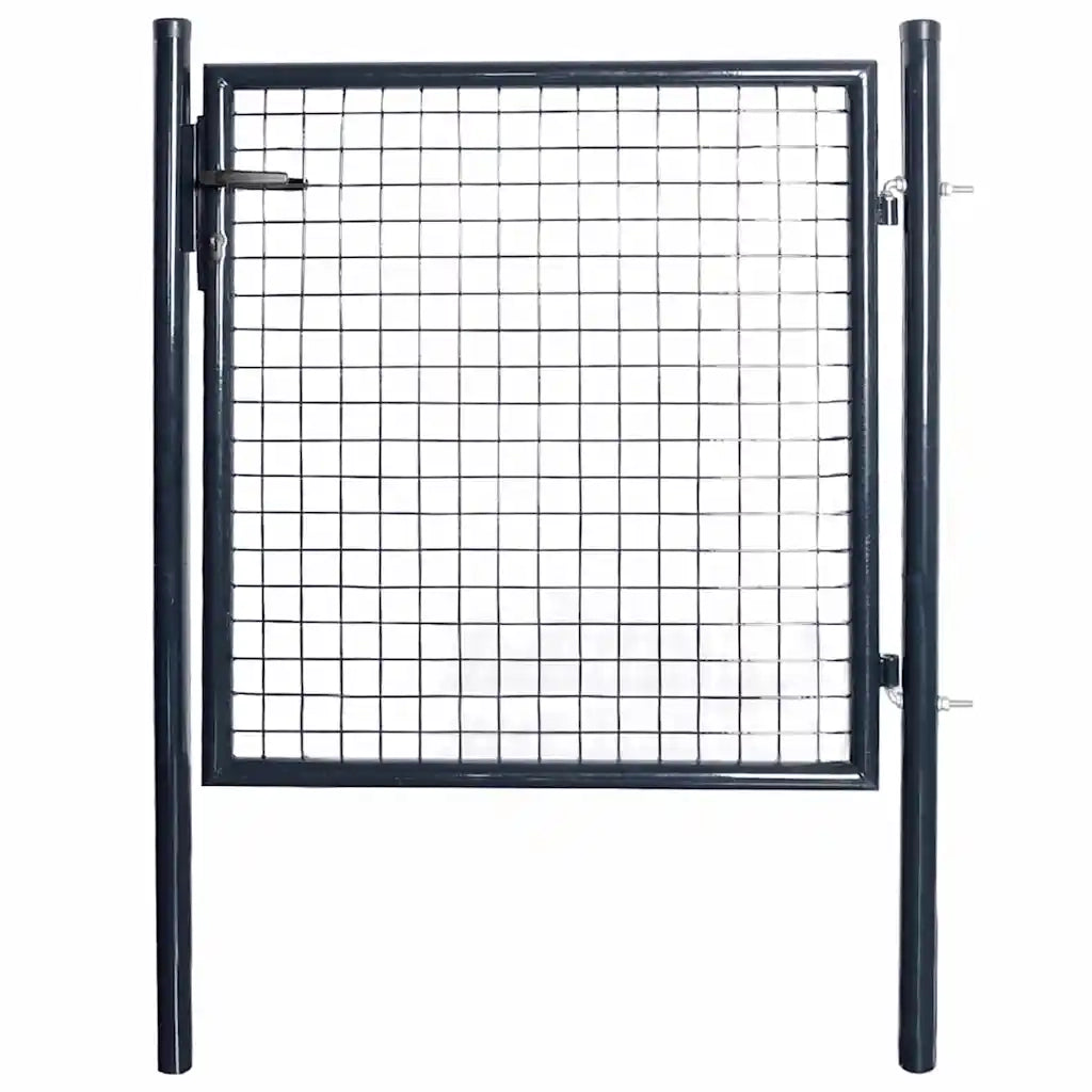 Cancello per Giardino Rete in Acciaio Zincato 85,5x100cm Grigio cod mxl 46825