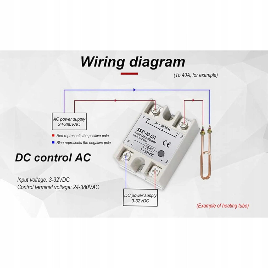 Relè a Stato Solido SSR-40 DA 40A 24-380VAC LED – Alta Capacità di Carico, Isolamento Fotoelettrico