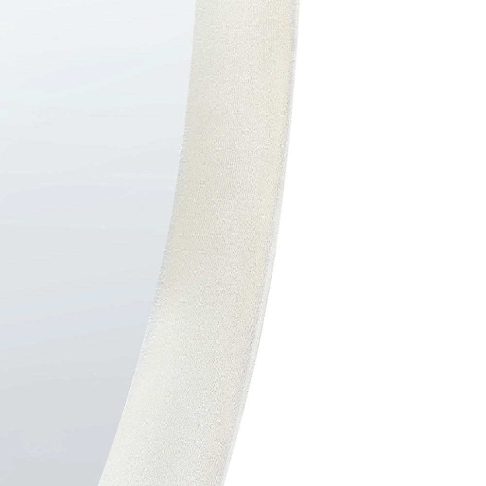 Specchio da parete in MDF bianco con cornice in vetro 60 x 90 cm Forma irregolare Decorativo a parete Pezzo d'arredo in stile moderno