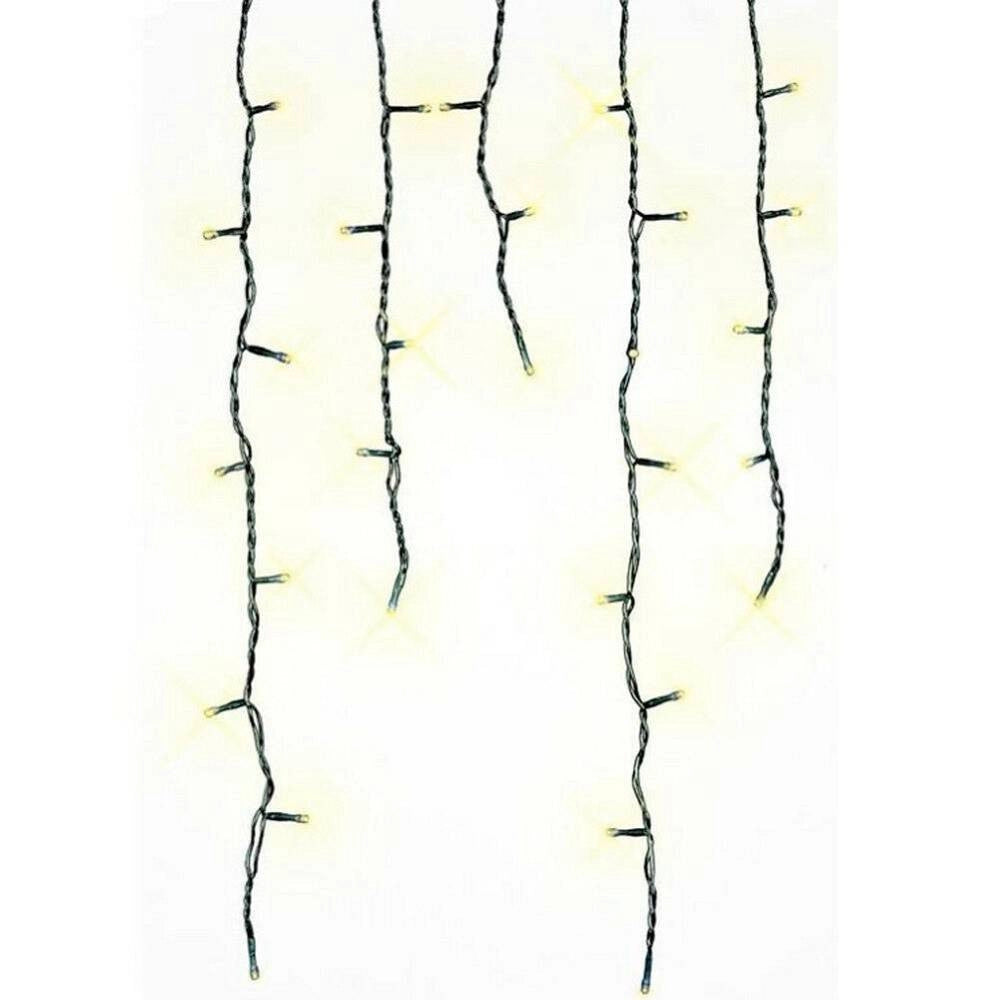 Trade Shop - Tenda Cascata Luminosa 160 Led Bianco Caldo 230 Cm Decorazioni Natalizie Luci -