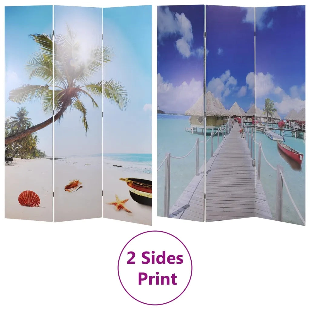 Paravento Pieghevole 120x170cm con Stampa Spiaggia 240474