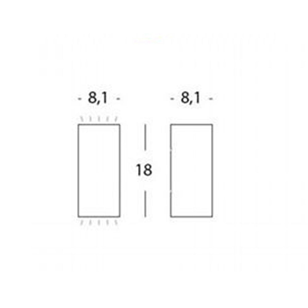 Applique Da Esterno Moderna Tower Alluminio E Vetro Bianco E Oro Led 6,6W 3000K