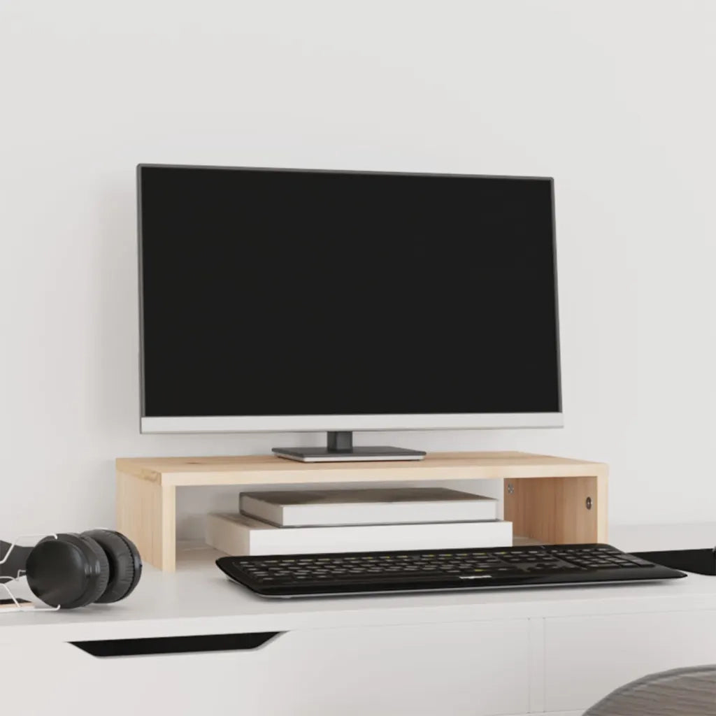 Supporto per Monitor 50x27x10 cm in Legno Massello di Pino 813944