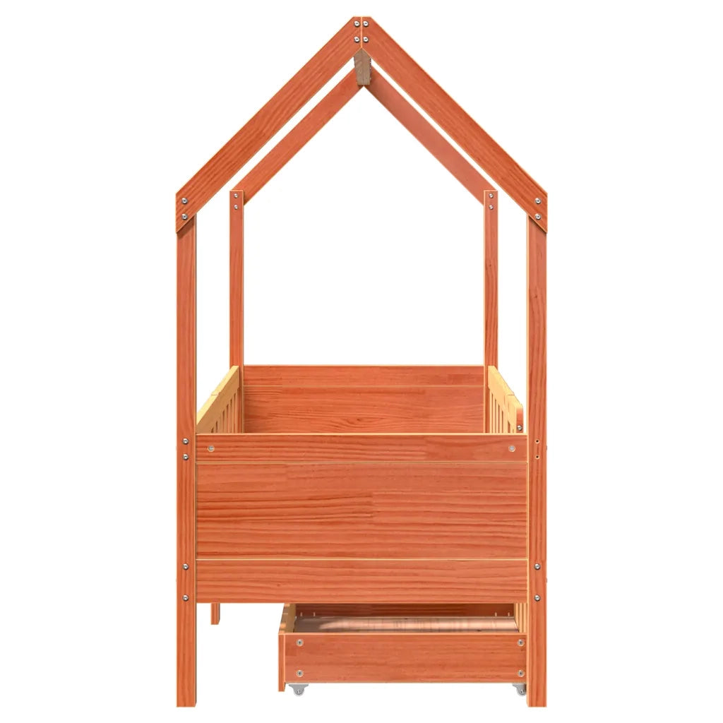 Giroletto Bambini | Letto Infantile | Lettino con Cassetti 70x140 cm Legno Massello di Pino