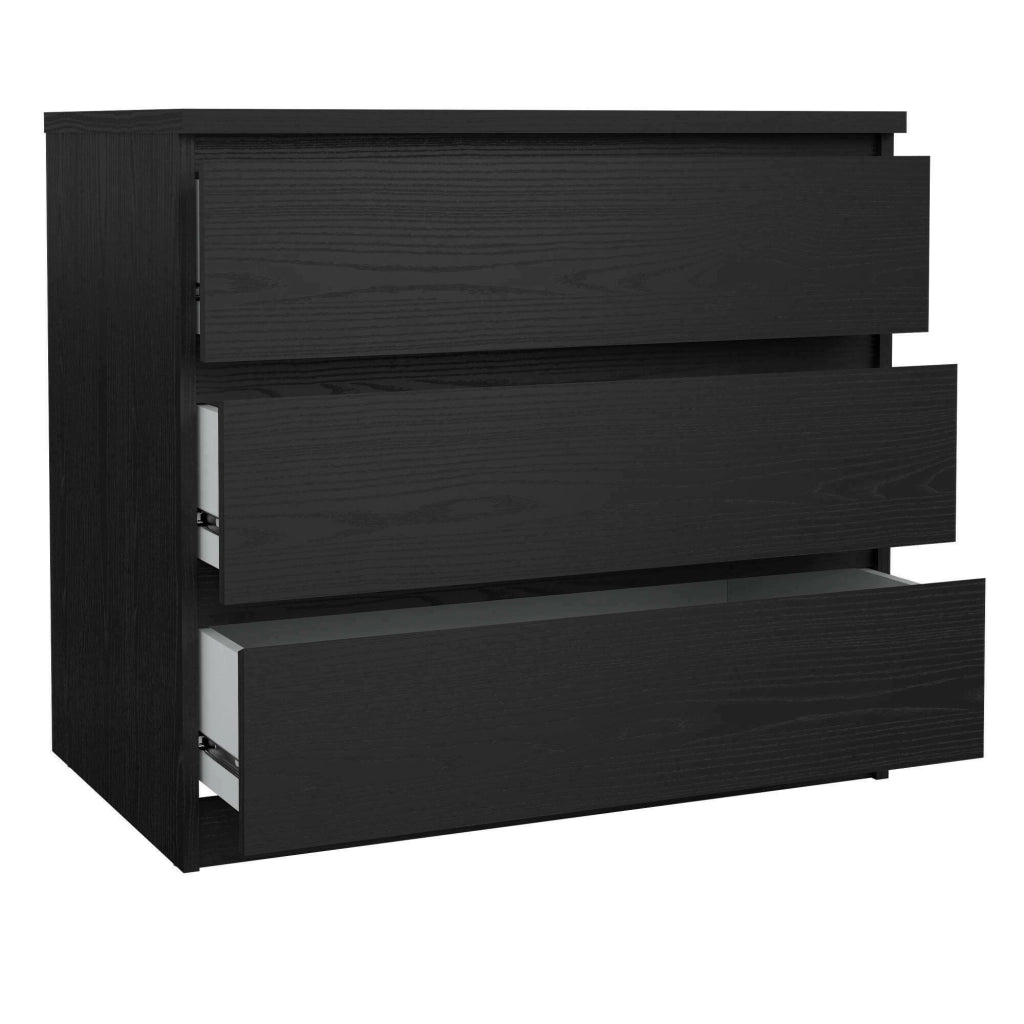 Cassettiera Kajiki, Settimino multiuso, Comò camera da letto, Mobile con cassetti, 77x50 h68 cm, Nero