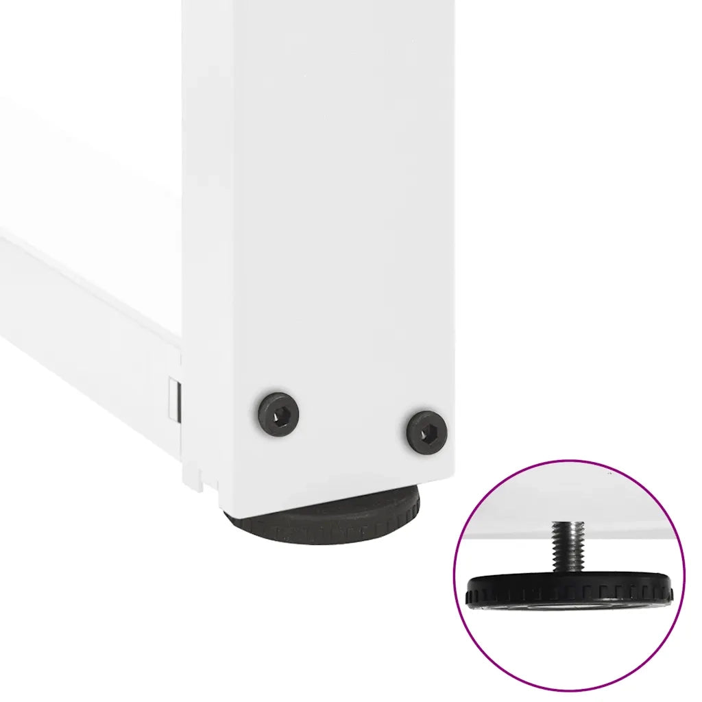Gambe per Tavolino da Caff¨¨ a Forma di T 2 pz-Set di 2 Gamba per Tavolo Bianche 38x25x(42-43) cm Acciaio