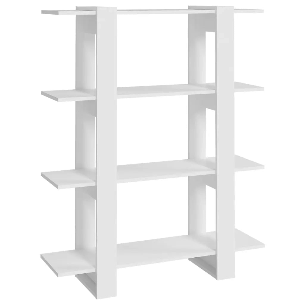 Libreria Divisorio-Scaffale per Libri-Mobile di Stoccaggio Bianco 100x30x123,5 cm