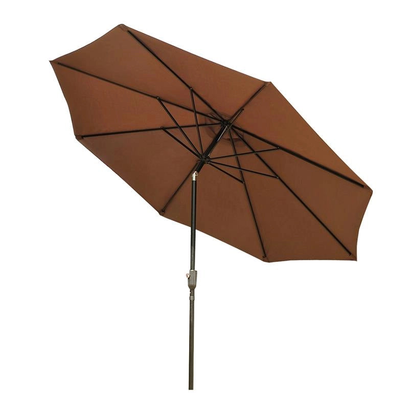 OMBRELLONE DA GIARDINO CON MANOVELLA E TESTA INCLINABILE 300 X 245 CM CAFFÈ